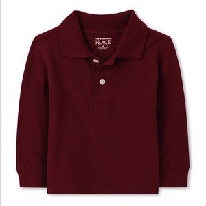 The Children's Place Toddler Uniform Long Sleeve Pique Polo - Redwood